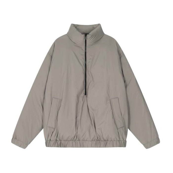 Fear of God Essentials Nylon Filled Halfzip Brown Jacket