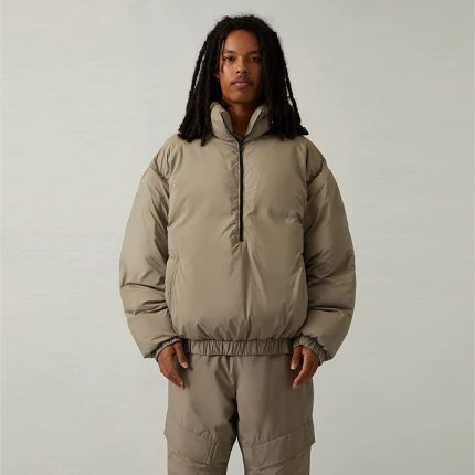 Fear of God Essentials Desert Taupe Quilted Pullover Jacket